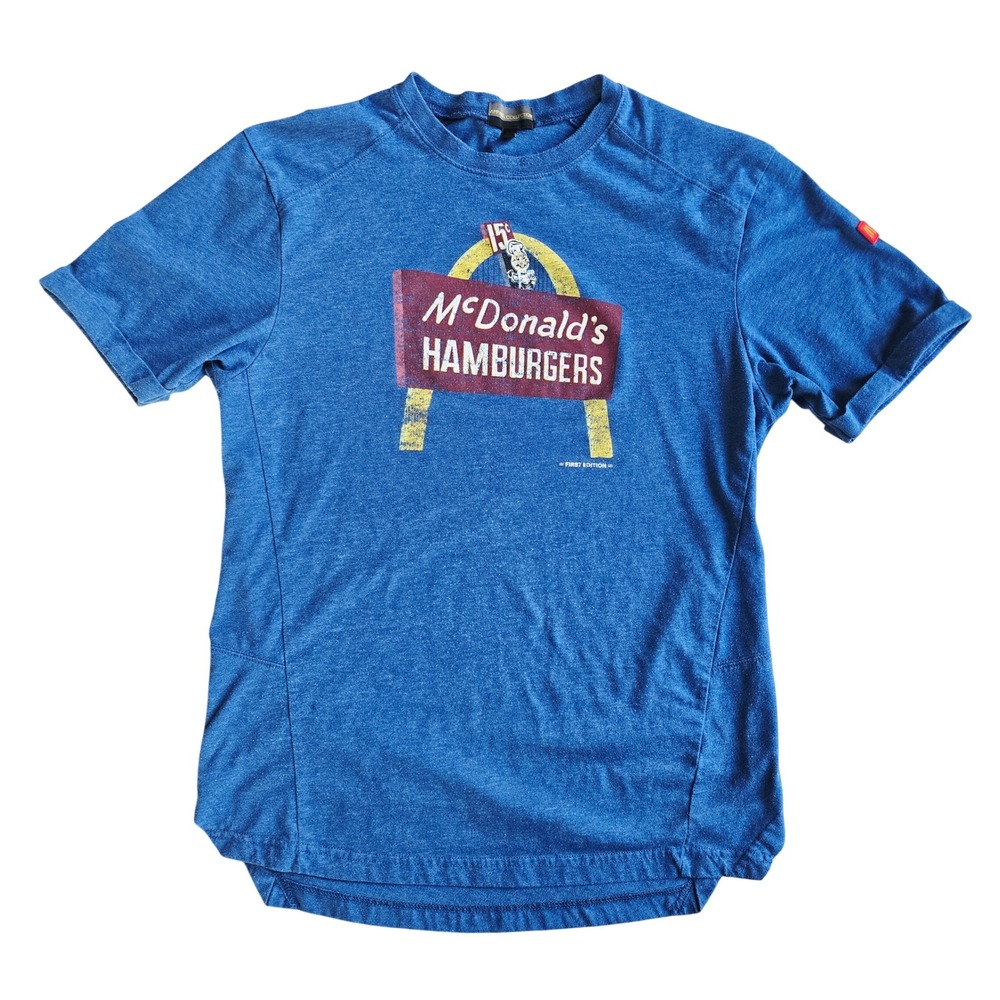 McDonalds Apparel Collection Mens Blue Vintage Graphic T-Shirt Speedee‎ Small